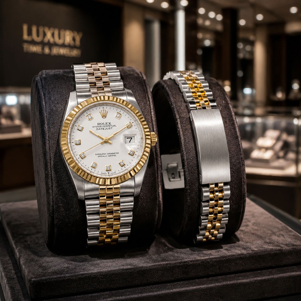 پکیج ساعت رولکس مردانه مدل Date Just-طلایی دستبند Rolex مدل Date Just