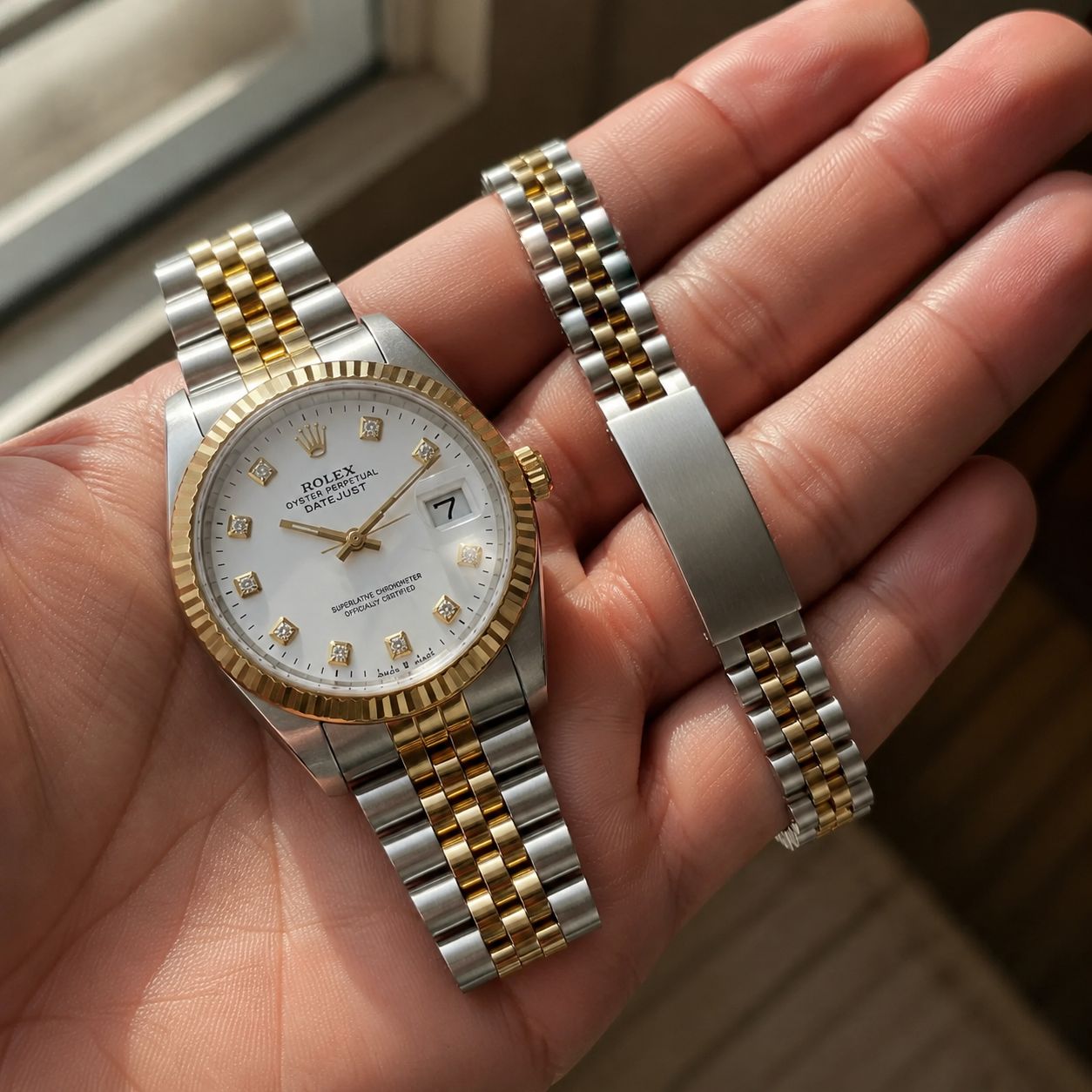 پکیج ساعت رولکس مردانه مدل Date Just-طلایی دستبند Rolex مدل Date Just
