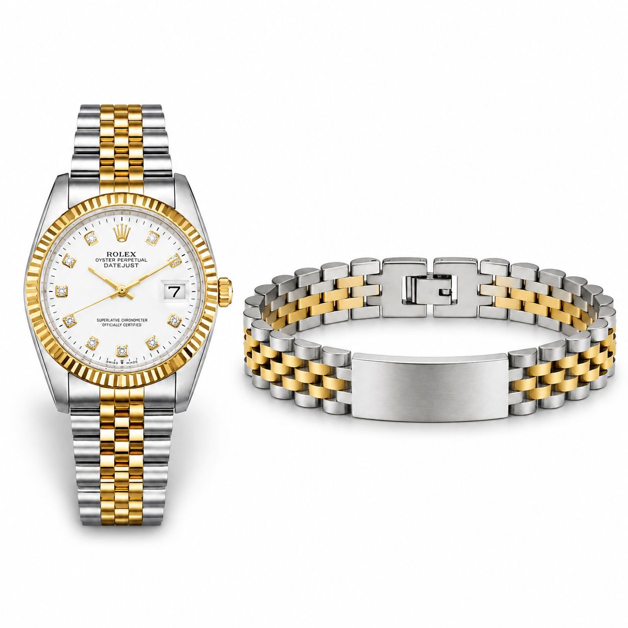 پکیج ساعت رولکس مردانه مدل Date Just-طلایی دستبند Rolex مدل Date Just
