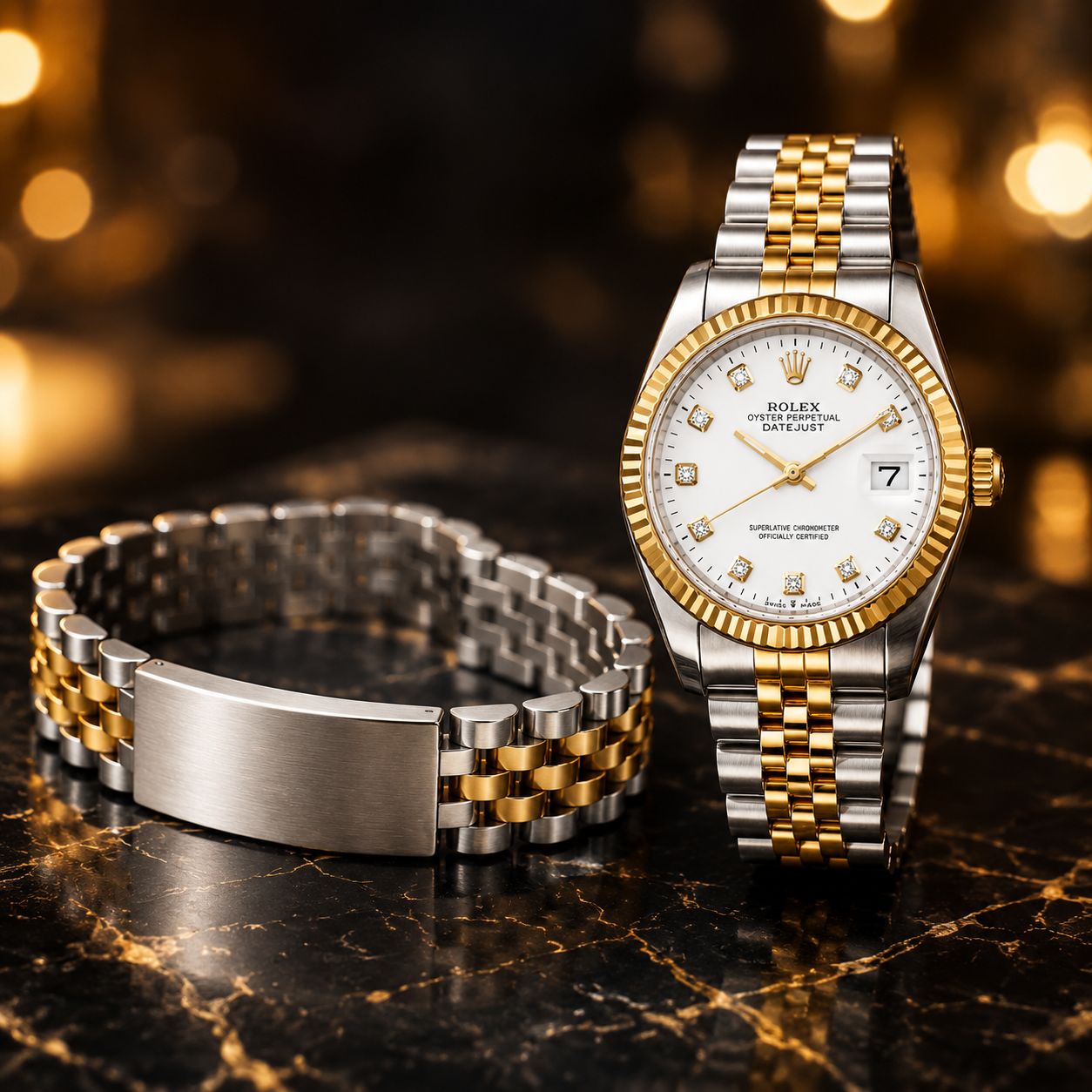 پکیج ساعت رولکس مردانه مدل Date Just-طلایی دستبند Rolex مدل Date Just